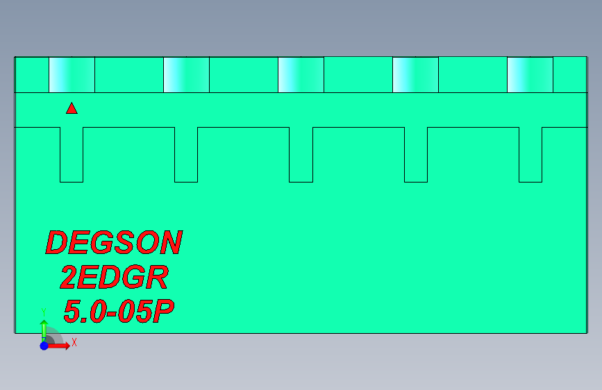 DEGSON 2EDG 系列 5.0mm 可插拔接线端子组-2EDGR-5.0-05P-14-00AH 正面视图