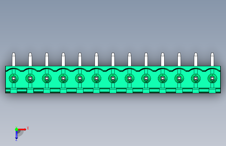 DEGSON 2EDG 系列 5.0mm 可插拔接线端子组-2EDGR-5.0-13P-14-00AH 俯视图