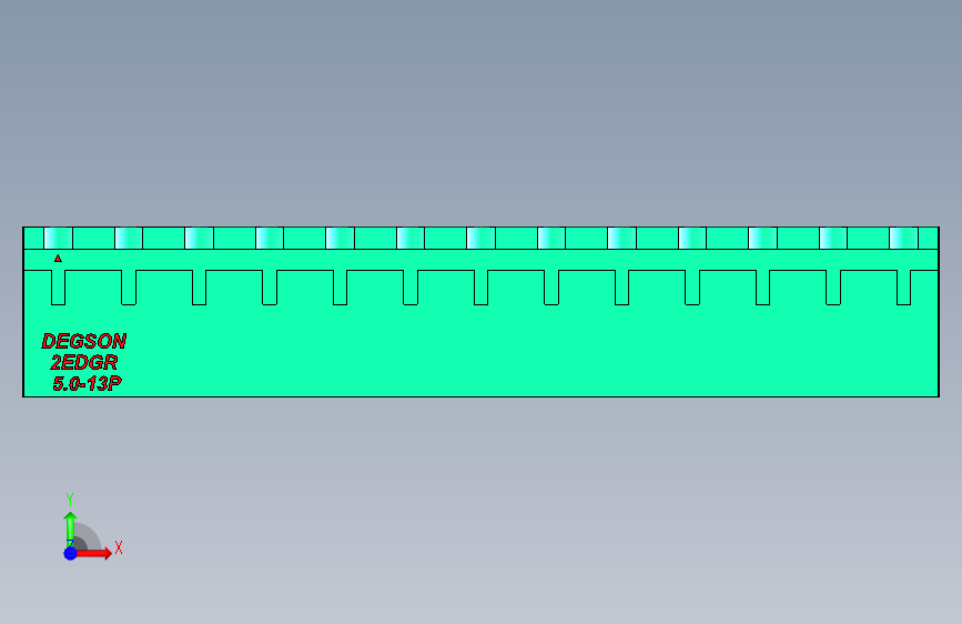 DEGSON 2EDG 系列 5.0mm 可插拔接线端子组-2EDGR-5.0-13P-14-00AH 正面视图