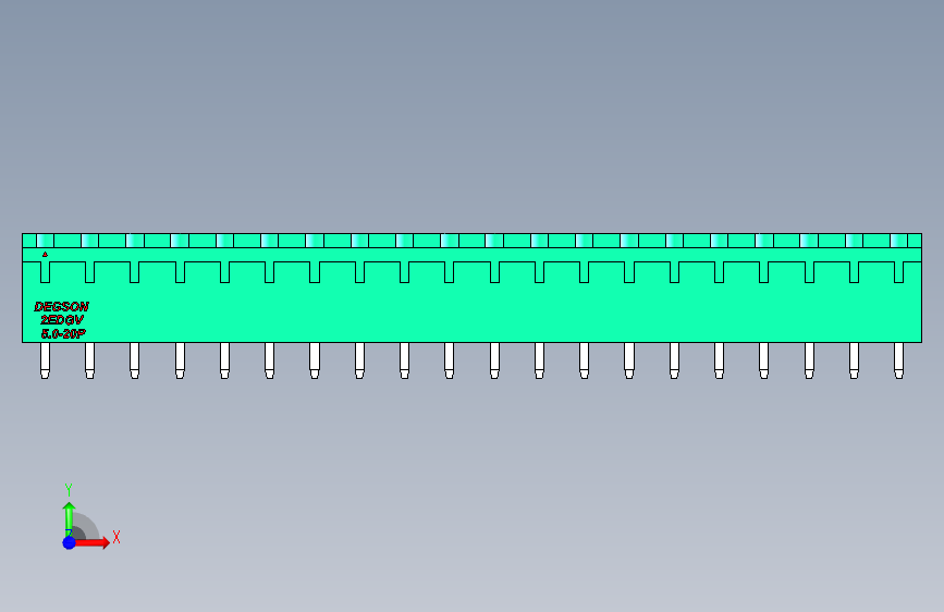 DEGSON 2EDG 系列 5.0mm 可插拔接线端子组-2EDGV-5.0-20P-14-00AH 正面视图