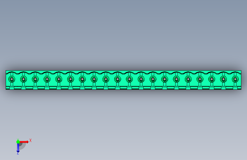 DEGSON 2EDG 系列 5.0mm 可插拔接线端子组-2EDGV-5.0-20P-14-00AH 俯视图