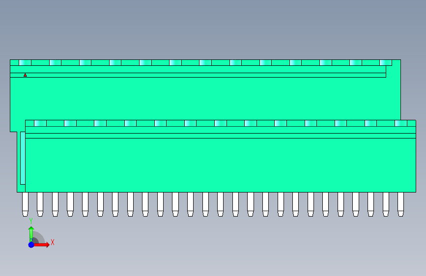 DEGSON 2EDG 系列 5.0mm 可插拔接线端子组-2EDGVT-5.0-26P-14-00AH 正面视图