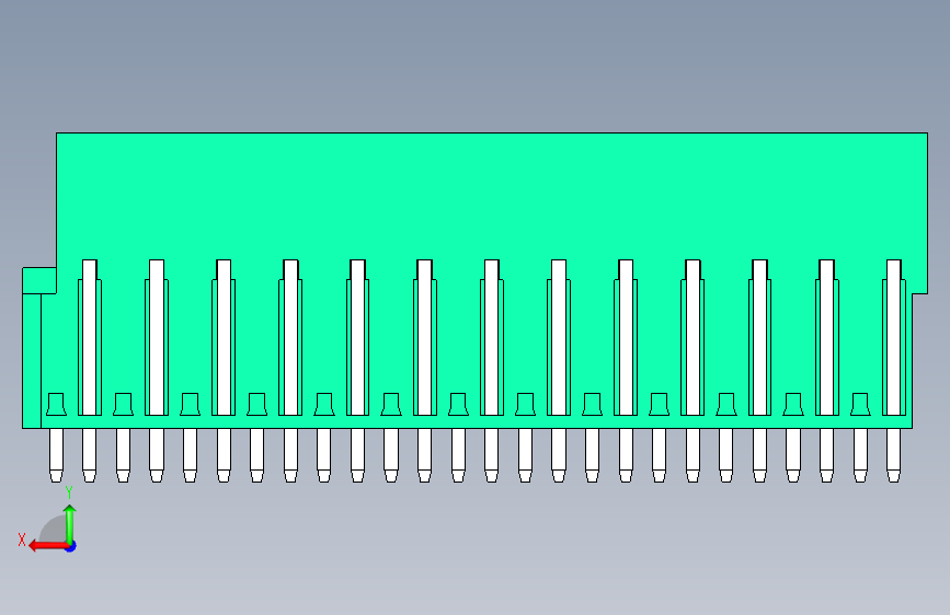 DEGSON 2EDG 系列 5.0mm 可插拔接线端子组-2EDGVT-5.0-26P-14-00AH 背面视图