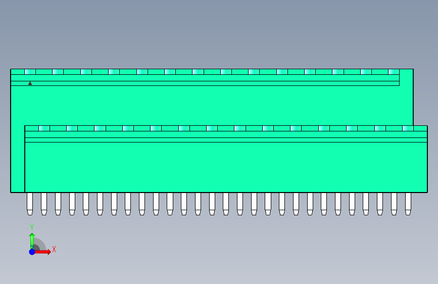 DEGSON 2EDG 系列 5.0mm 可插拔接线端子组-2EDGVTC-5.0-28P-14-00AH 正面视图