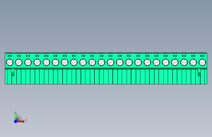 DEGSON 2EDG 系列 5.08mm 可插拔接线端子组-2EDGK-5.08-22P-14-00AH 正面视图