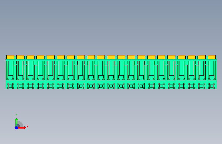 DEGSON 2EDG 系列 5.08mm 可插拔接线端子组-2EDGKDA-5.08-21P-14-00AH 正面视图