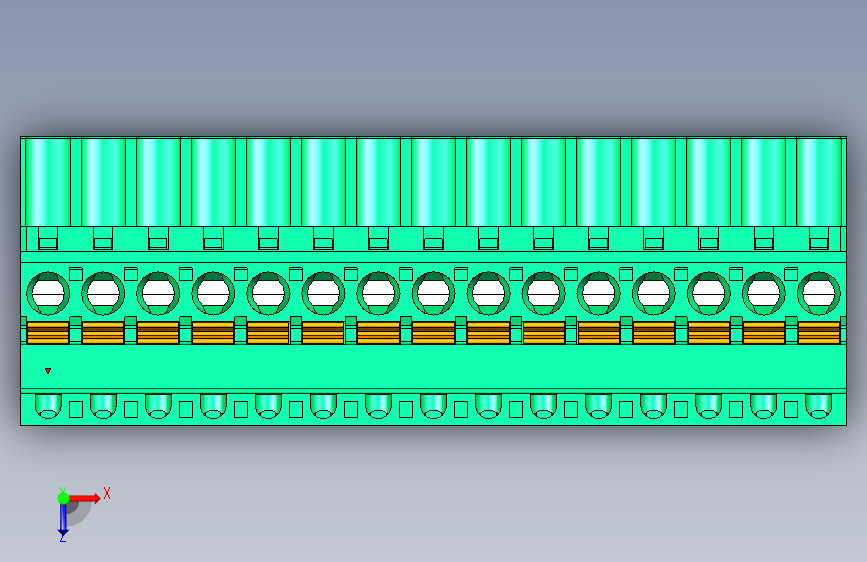 DEGSON 2EDG 系列 5.08mm 可插拔接线端子组-2EDGKDB-5.08-15P-14-00AH 俯视图