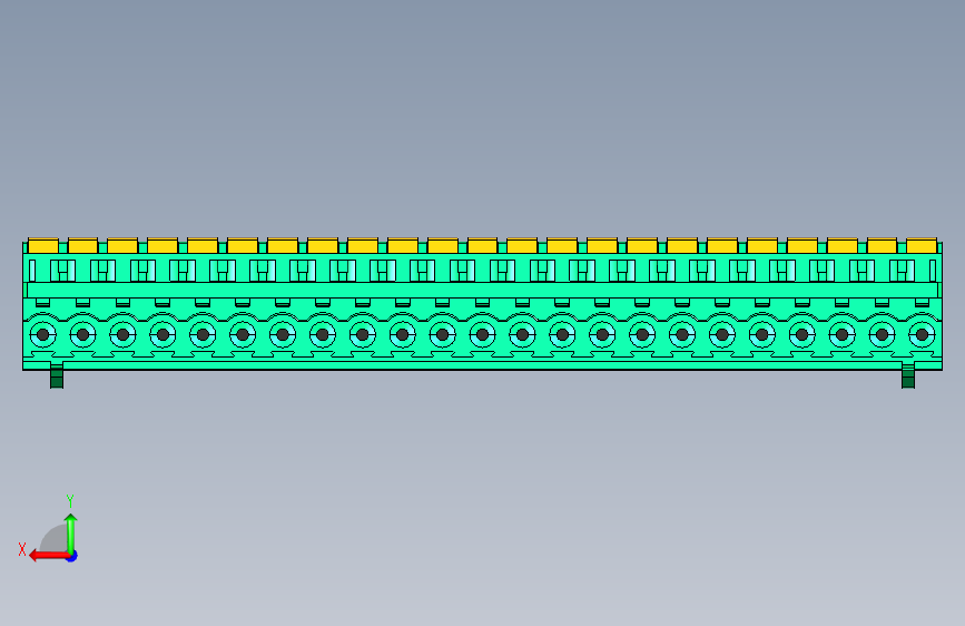 DEGSON 2EDG 系列 5.08mm 可插拔接线端子组-2EDGKDB-5.08-23P-14-00AH 背面视图