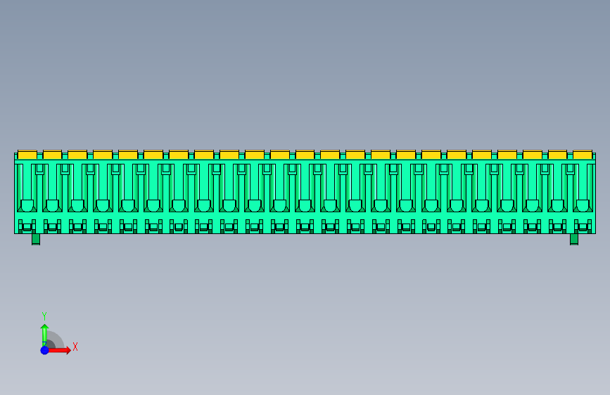 DEGSON 2EDG 系列 5.08mm 可插拔接线端子组-2EDGKDB-5.08-23P-14-00AH 正面视图