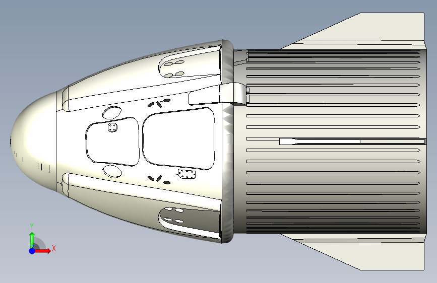 马斯克太空火箭头Space X 正面视图