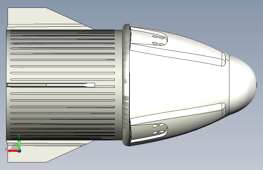 马斯克太空火箭头Space X 背面视图