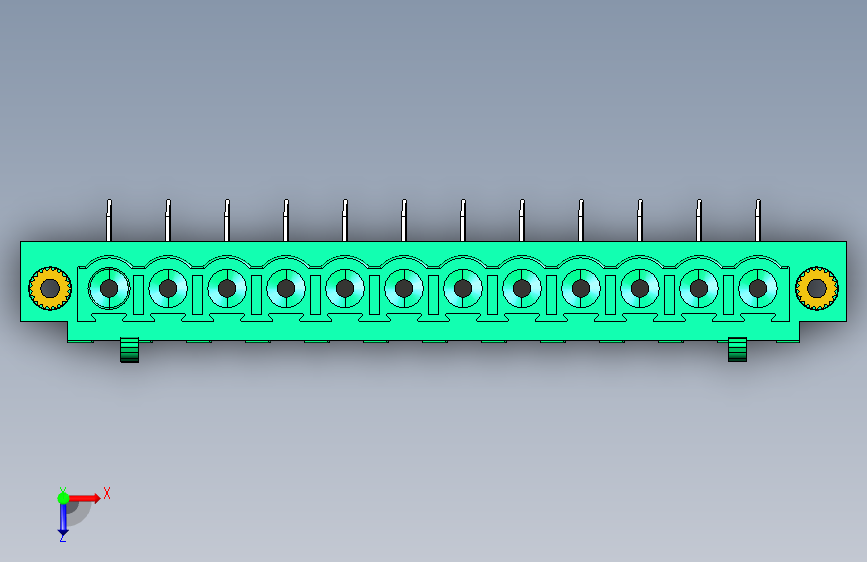 DEGSON 2EDG(M) 系列 5.0mm 螺丝锁紧可插拔接线端子组-2EDGAM-5.0-12P-14-00AH 俯视图
