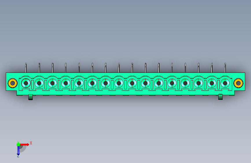 DEGSON 2EDG(M) 系列 5.0mm 螺丝锁紧可插拔接线端子组-2EDGAM-5.0-16P-14-00AH 俯视图