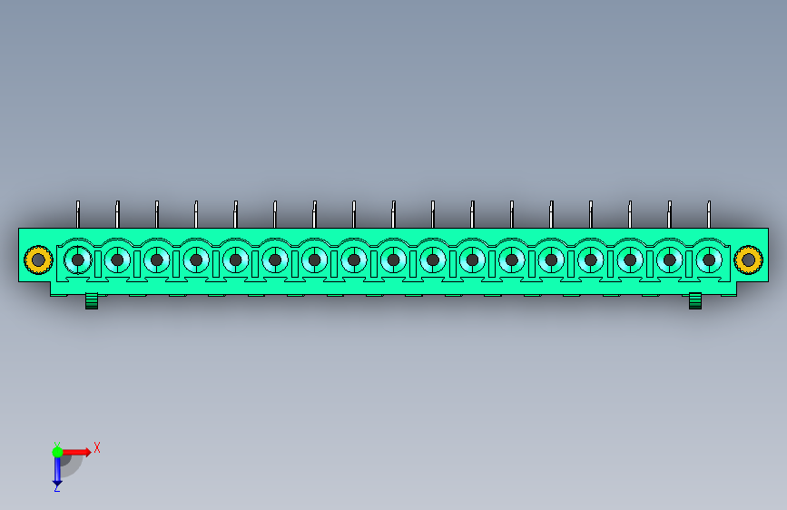 DEGSON 2EDG(M) 系列 5.0mm 螺丝锁紧可插拔接线端子组-2EDGAM-5.0-17P-14-00AH 俯视图