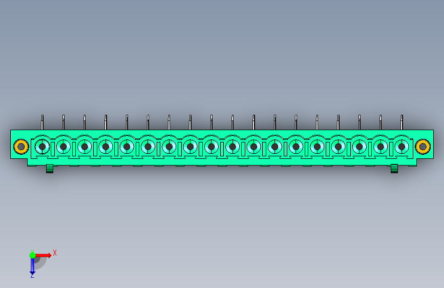 DEGSON 2EDG(M) 系列 5.0mm 螺丝锁紧可插拔接线端子组-2EDGAM-5.0-18P-14-00AH 俯视图