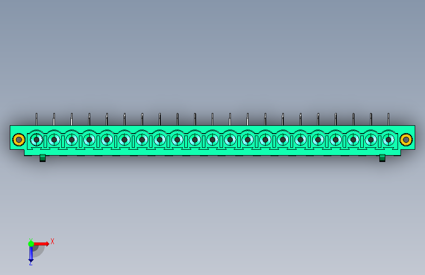 DEGSON 2EDG(M) 系列 5.0mm 螺丝锁紧可插拔接线端子组-2EDGAM-5.0-21P-14-00AH 俯视图