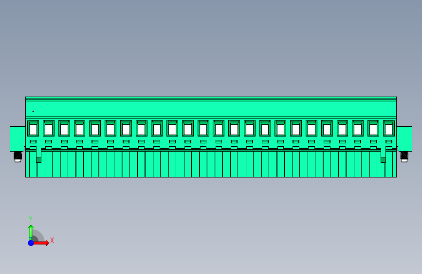 DEGSON 2EDG(M) 系列 5.0mm 螺丝锁紧可插拔接线端子组-2EDGKAM-5.0-24P-14-00AH 正面视图