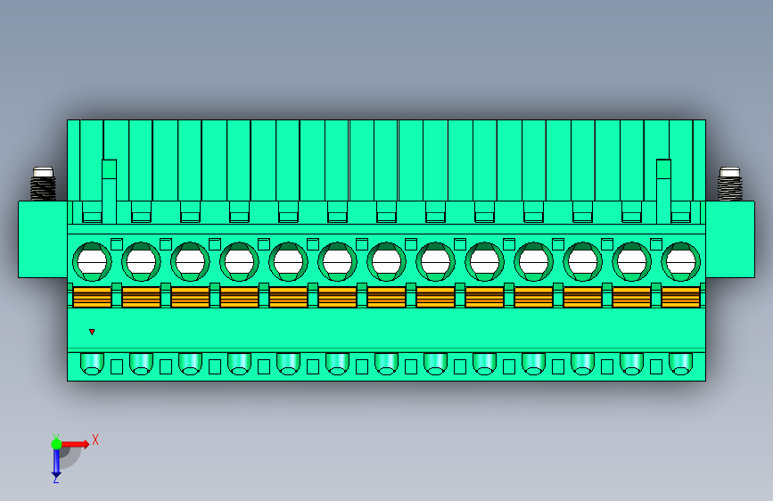 DEGSON 2EDG(M) 系列 5.0mm 螺丝锁紧可插拔接线端子组-2EDGKDAM-5.0-13P-14-00AH 俯视图