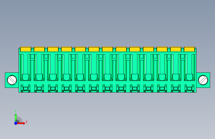 DEGSON 2EDG(M) 系列 5.0mm 螺丝锁紧可插拔接线端子组-2EDGKDAM-5.0-13P-14-00AH 正面视图