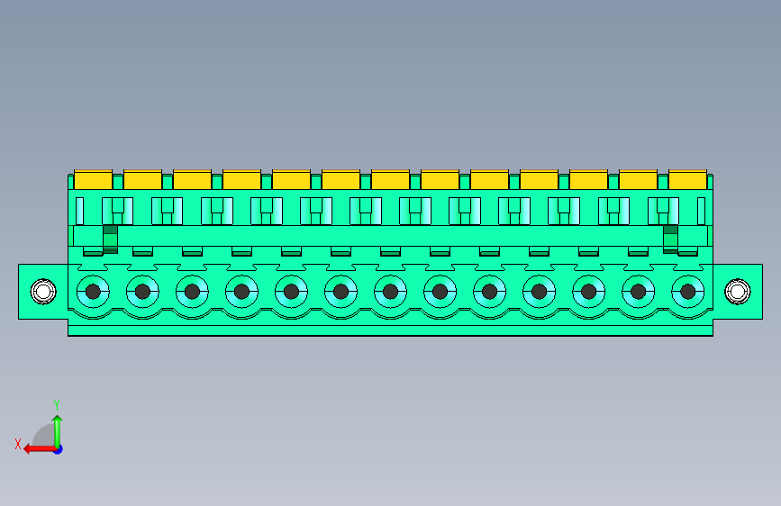 DEGSON 2EDG(M) 系列 5.0mm 螺丝锁紧可插拔接线端子组-2EDGKDAM-5.0-13P-14-00AH 背面视图