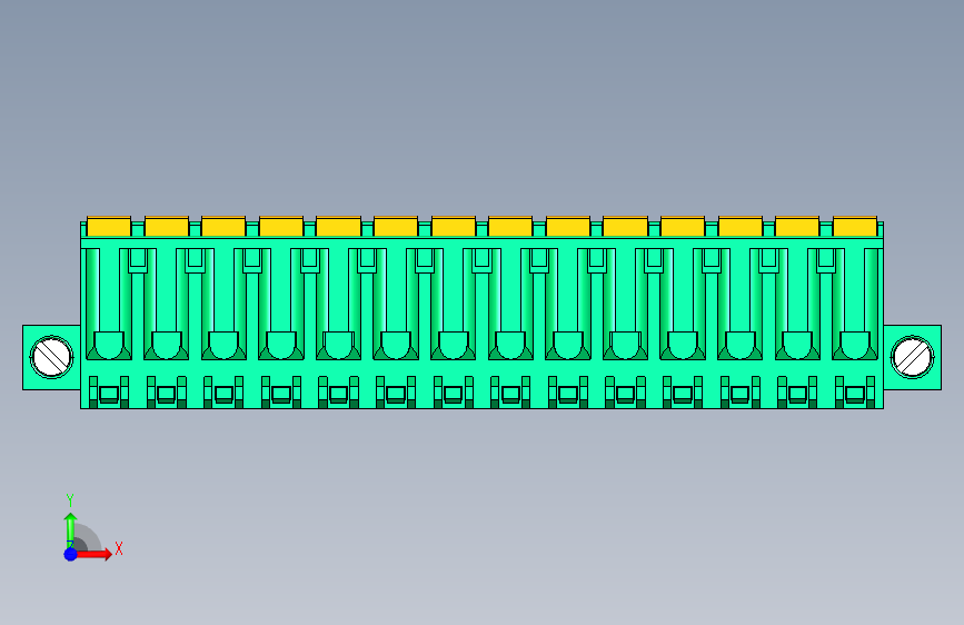 DEGSON 2EDG(M) 系列 5.0mm 螺丝锁紧可插拔接线端子组-2EDGKDAM-5.0-14P-14-00AH 正面视图