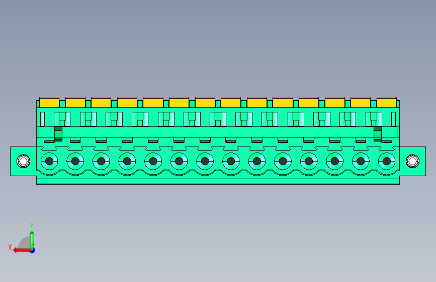 DEGSON 2EDG(M) 系列 5.0mm 螺丝锁紧可插拔接线端子组-2EDGKDAM-5.0-14P-14-00AH 背面视图
