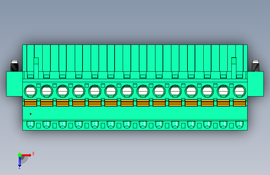 DEGSON 2EDG(M) 系列 5.0mm 螺丝锁紧可插拔接线端子组-2EDGKDAM-5.0-14P-14-00AH 俯视图