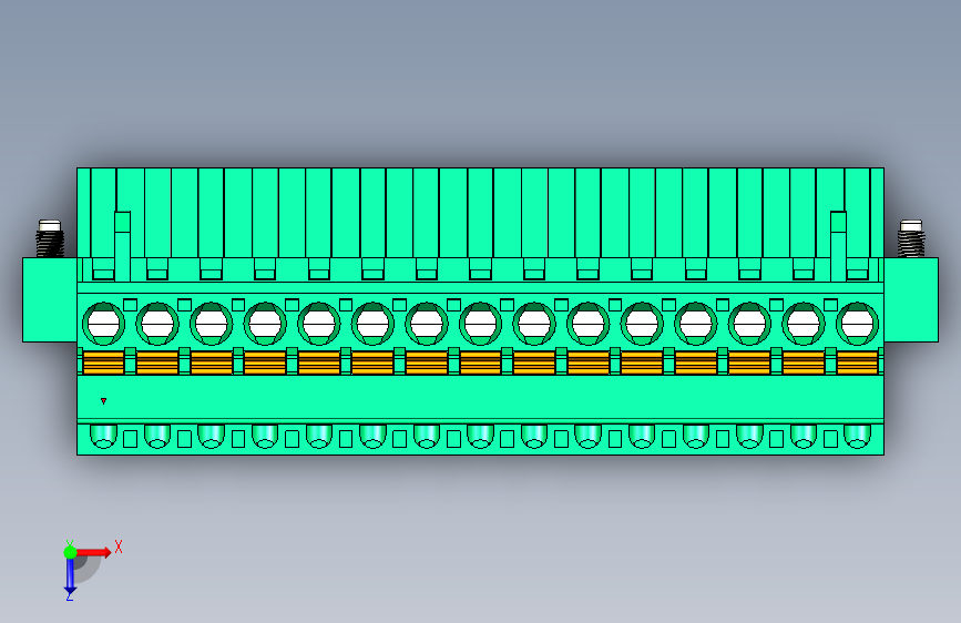 DEGSON 2EDG(M) 系列 5.0mm 螺丝锁紧可插拔接线端子组-2EDGKDAM-5.0-15P-14-00AH 俯视图