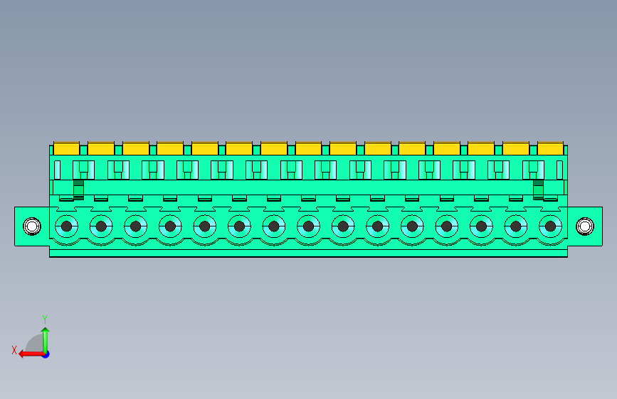 DEGSON 2EDG(M) 系列 5.0mm 螺丝锁紧可插拔接线端子组-2EDGKDAM-5.0-15P-14-00AH 背面视图