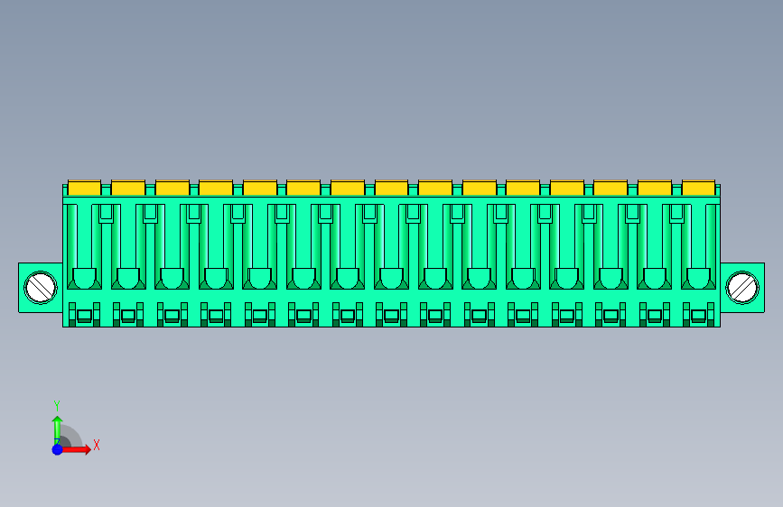 DEGSON 2EDG(M) 系列 5.0mm 螺丝锁紧可插拔接线端子组-2EDGKDAM-5.0-15P-14-00AH 正面视图