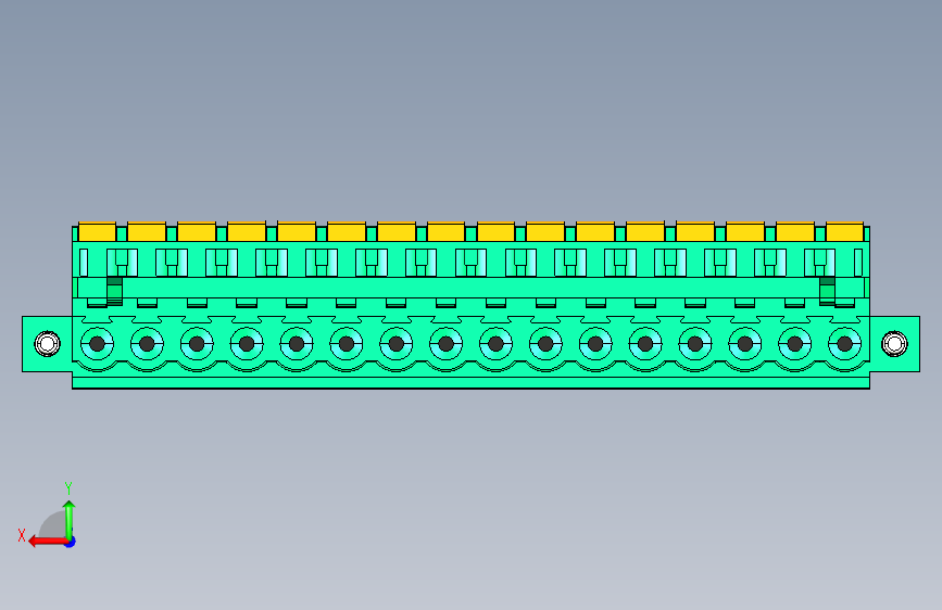 DEGSON 2EDG(M) 系列 5.0mm 螺丝锁紧可插拔接线端子组-2EDGKDAM-5.0-16P-14-00AH 背面视图