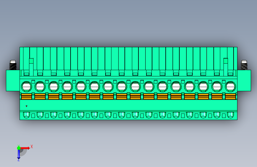 DEGSON 2EDG(M) 系列 5.0mm 螺丝锁紧可插拔接线端子组-2EDGKDAM-5.0-16P-14-00AH 俯视图