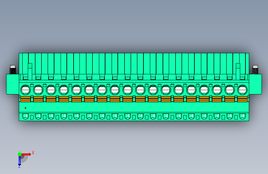 DEGSON 2EDG(M) 系列 5.0mm 螺丝锁紧可插拔接线端子组-2EDGKDAM-5.0-18P-14-00AH 俯视图