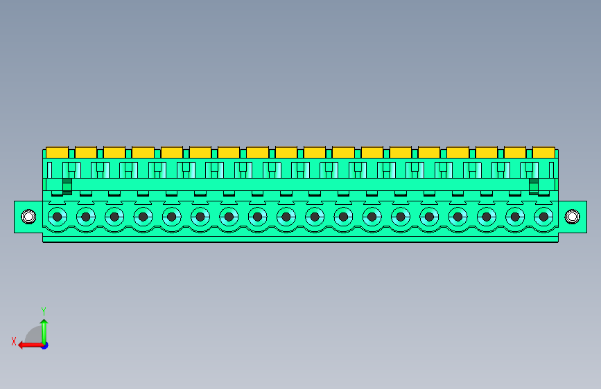DEGSON 2EDG(M) 系列 5.0mm 螺丝锁紧可插拔接线端子组-2EDGKDAM-5.0-18P-14-00AH 背面视图