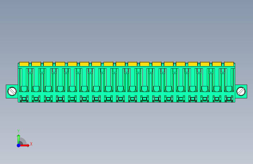 DEGSON 2EDG(M) 系列 5.0mm 螺丝锁紧可插拔接线端子组-2EDGKDAM-5.0-18P-14-00AH 正面视图