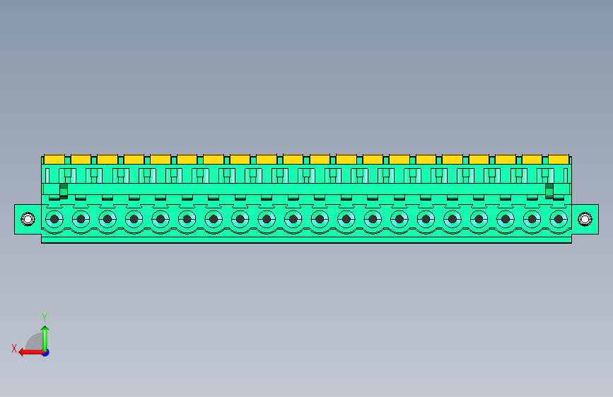 DEGSON 2EDG(M) 系列 5.0mm 螺丝锁紧可插拔接线端子组-2EDGKDAM-5.0-20P-14-00AH 背面视图