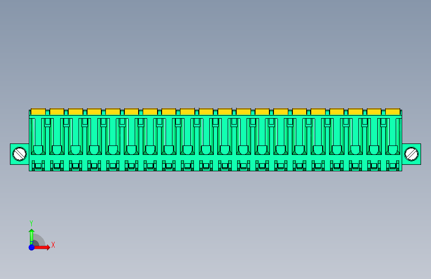DEGSON 2EDG(M) 系列 5.0mm 螺丝锁紧可插拔接线端子组-2EDGKDAM-5.0-20P-14-00AH 正面视图