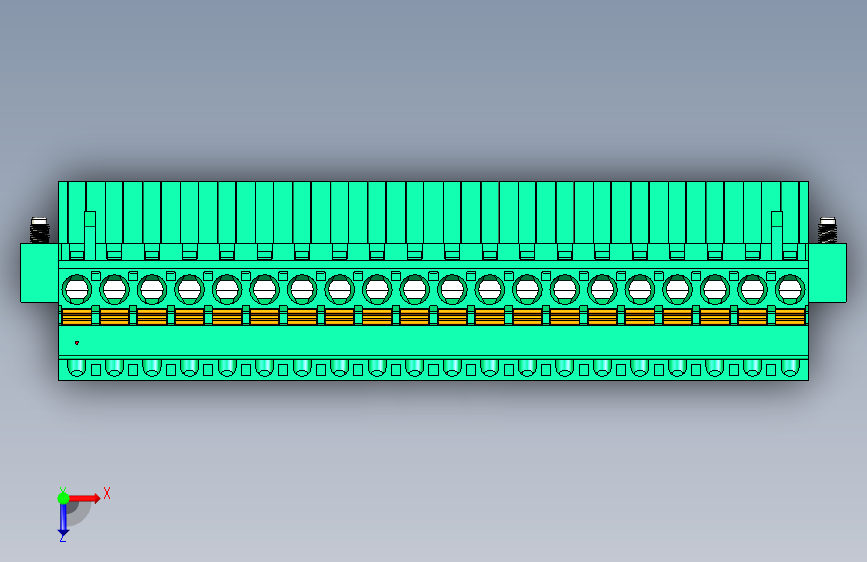 DEGSON 2EDG(M) 系列 5.0mm 螺丝锁紧可插拔接线端子组-2EDGKDAM-5.0-20P-14-00AH 俯视图