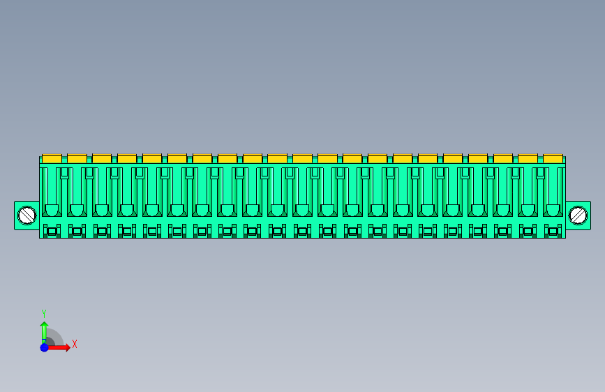 DEGSON 2EDG(M) 系列 5.0mm 螺丝锁紧可插拔接线端子组-2EDGKDAM-5.0-21P-14-00AH 正面视图