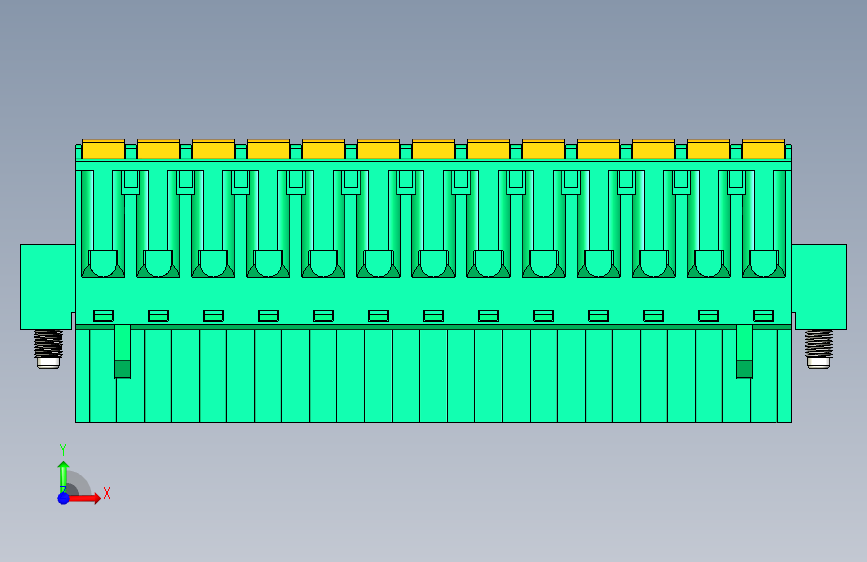 DEGSON 2EDG(M) 系列 5.0mm 螺丝锁紧可插拔接线端子组-2EDGKDM-5.0-13P-14-00AH 正面视图