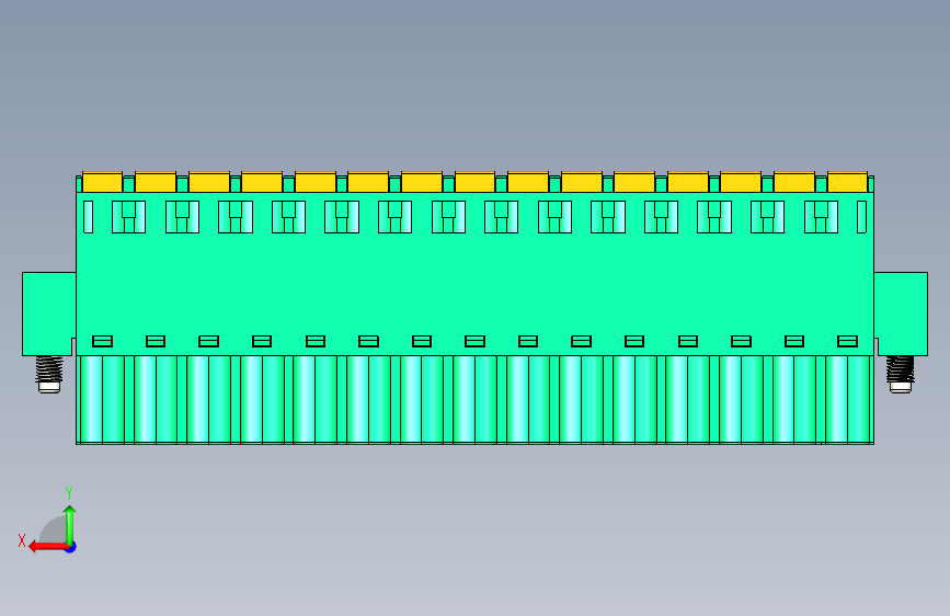DEGSON 2EDG(M) 系列 5.0mm 螺丝锁紧可插拔接线端子组-2EDGKDM-5.0-15P-14-00AH 背面视图