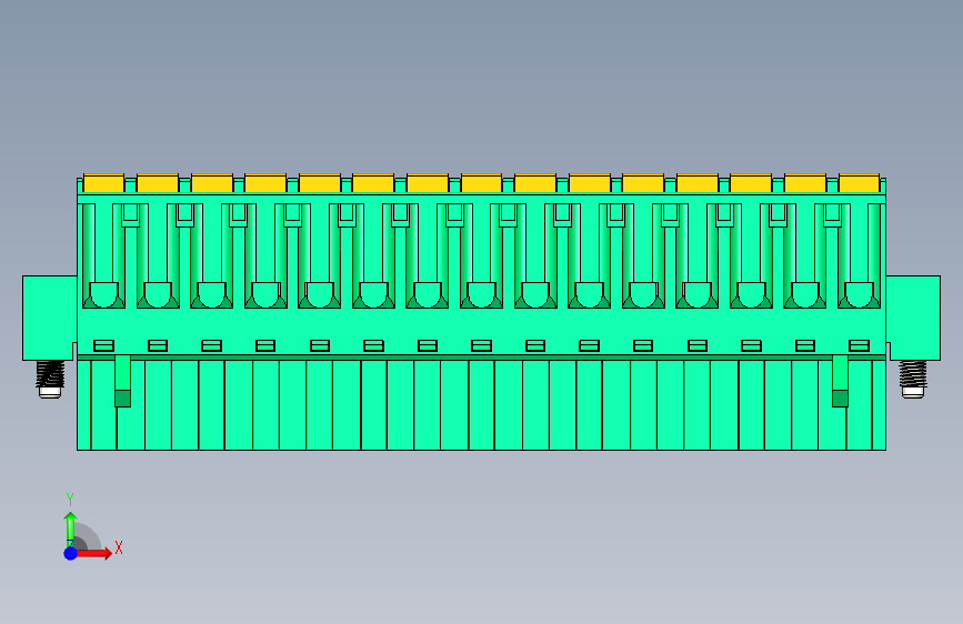DEGSON 2EDG(M) 系列 5.0mm 螺丝锁紧可插拔接线端子组-2EDGKDM-5.0-15P-14-00AH 正面视图