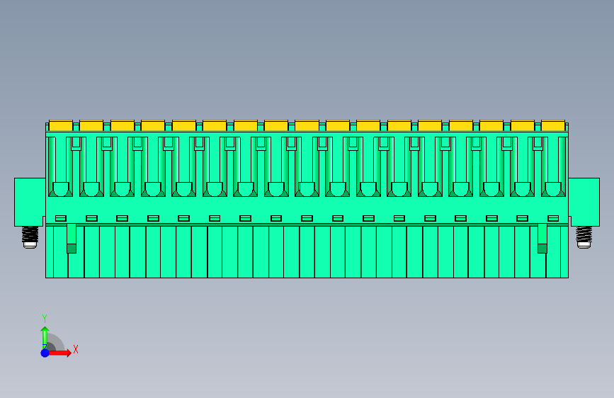 DEGSON 2EDG(M) 系列 5.0mm 螺丝锁紧可插拔接线端子组-2EDGKDM-5.0-17P-14-00AH 正面视图