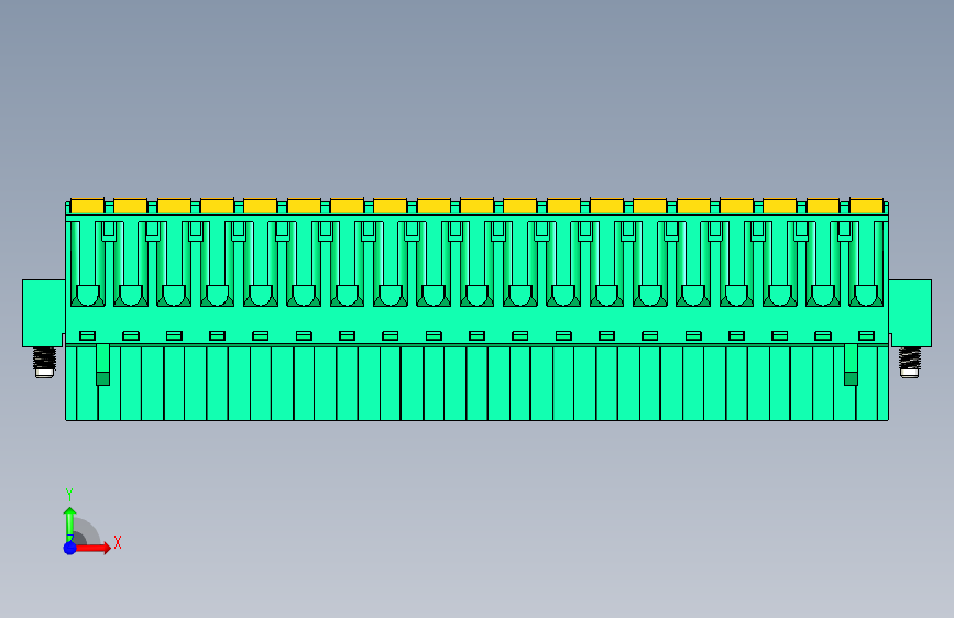 DEGSON 2EDG(M) 系列 5.0mm 螺丝锁紧可插拔接线端子组-2EDGKDM-5.0-19P-14-00AH 正面视图