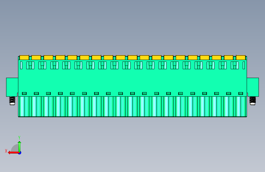 DEGSON 2EDG(M) 系列 5.0mm 螺丝锁紧可插拔接线端子组-2EDGKDM-5.0-19P-14-00AH 背面视图