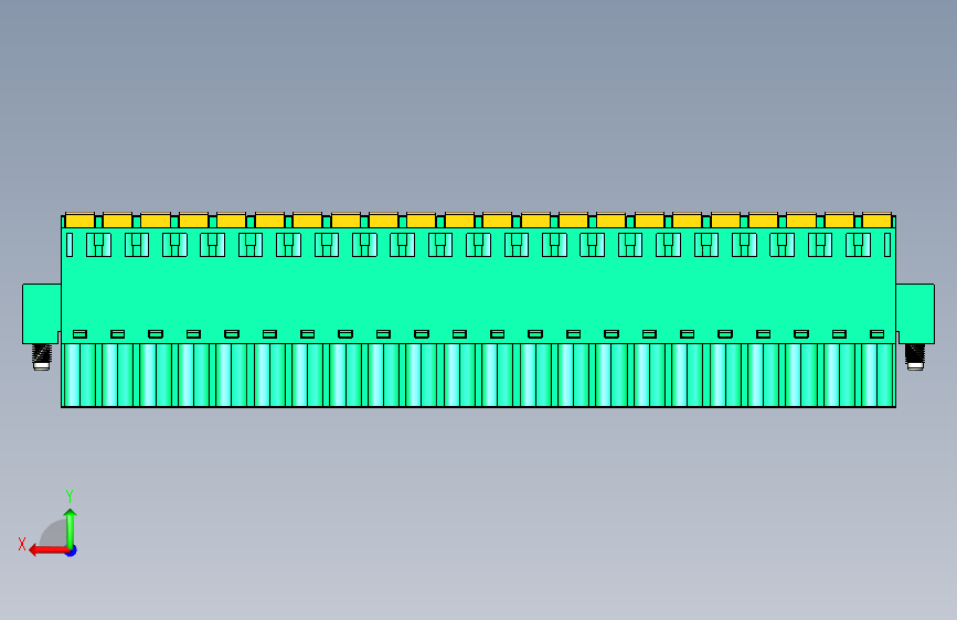 DEGSON 2EDG(M) 系列 5.0mm 螺丝锁紧可插拔接线端子组-2EDGKDM-5.0-22P-14-00AH 背面视图