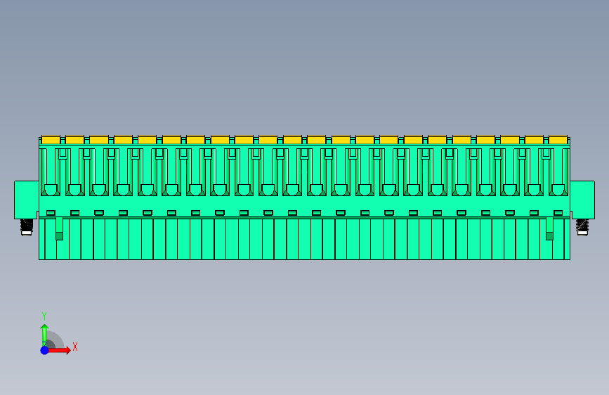 DEGSON 2EDG(M) 系列 5.0mm 螺丝锁紧可插拔接线端子组-2EDGKDM-5.0-22P-14-00AH 正面视图