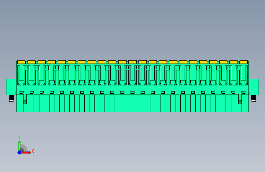 DEGSON 2EDG(M) 系列 5.0mm 螺丝锁紧可插拔接线端子组-2EDGKDM-5.0-23P-14-00AH 正面视图