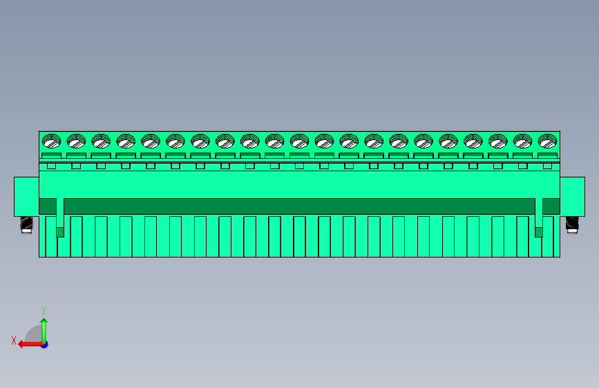 DEGSON 2EDG(M) 系列 5.0mm 螺丝锁紧可插拔接线端子组-2EDGKLM-5.0-21P-14-00AH 背面视图