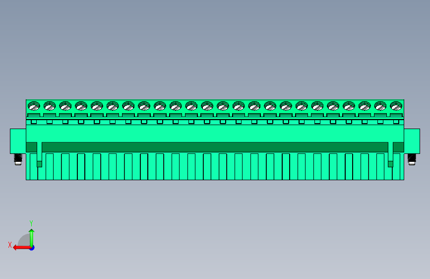 DEGSON 2EDG(M) 系列 5.0mm 螺丝锁紧可插拔接线端子组-2EDGKLM-5.0-24P-14-00AH 背面视图